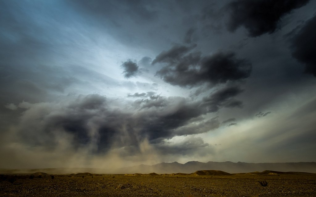 Dancing sand over Death Valley